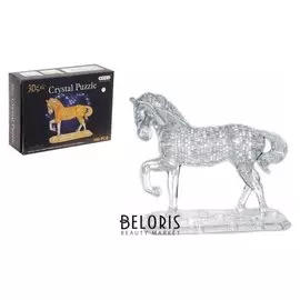 Пазл 3D кристаллический, "Лошадь" на подставке, 100 деталей