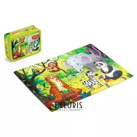 Пазл 54 элемента Зверята в зоопарке