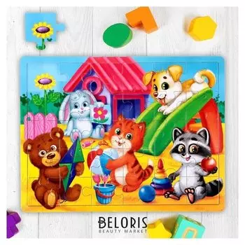 Пазл большой «Весёлые зверята», 30 элементов