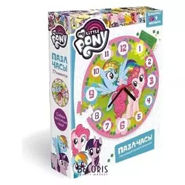 Пазл часы 77 элементов Радуга + 4 магнита