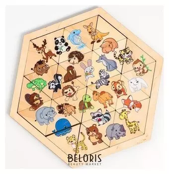 Пазл деревянный «Зверюшки» (Занимательные треугольники)