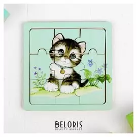 Пазл Котик в ошейнике с бубенчиком