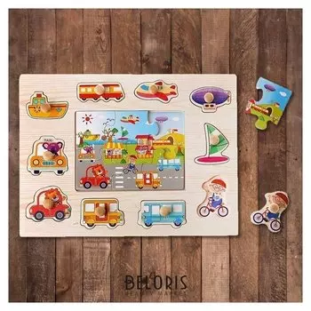 Пазл со вкладышами "Дорожное движение" 16 элементов