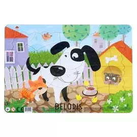 Пазл в рамке Собачка 21 элемент