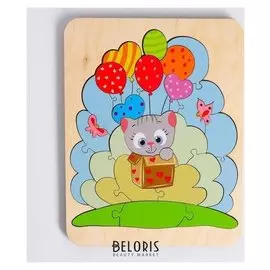 Пазл - вкладыш «Путешествие котёнка» 22×17 см