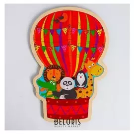 Пазл - вкладыш в рамке «Воздушный шар с животными» 31×21 см