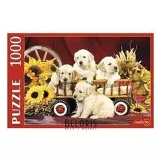 Пазлы 1000 элементов Щенки и подсолнухи