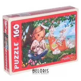 Пазлы 160 элементов «Девочка с пушистыми друзьями №2»