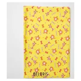Пеленка, размер 90 х120 см, цвет желтый, интерлок, принт 1157