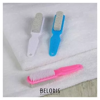 Пемза для педикюра, с щёткой, двусторонняя, 15,5 см