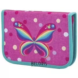 Пенал 1 отделение, 1 откидная планка Rainbow Butterfly