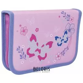 Пенал 1 отделение, 2 откидные планки, Marshmallow Butterfly