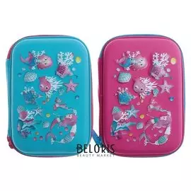 Пенал 1 отделение 3D рисунок Русалочки