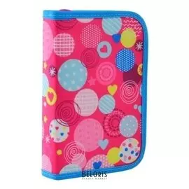 Пенал 1 отделение, с двумя клапанами Colorful Spots