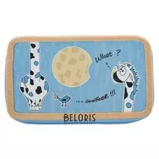 Пенал 2 секции Жирафик и птичка