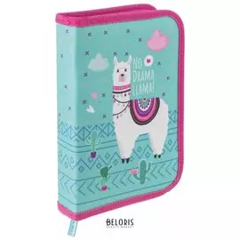 Пенал без наполнения 1 отделение, 1 откидная планка, ткань, 20х14 см, "Lama"