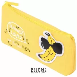 Пенал-косметичка, канвас с аппликацией, "Cool Banana", 19х4х8 см