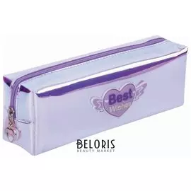 Пенал-косметичка, мягкий, полупрозрачный, "Glossy", фиолетовый, 20х5х6 см