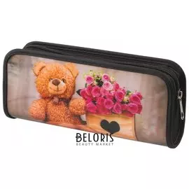Пенал-косметичка с эффектом 3D "Медвежонок", 22х10х5 см
