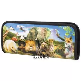Пенал-косметичка с эффектом 3D "Зоопарк", 22х10х5 см