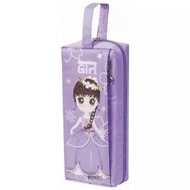 Пенал-косметичка с ручкой, мягкий "Девочка", 20х5х9 см