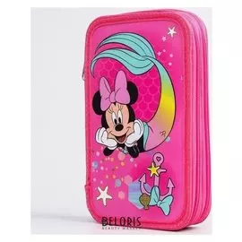 Пенал "Минни русалочка", 2 секции, 125х205х40 мм, минни маус