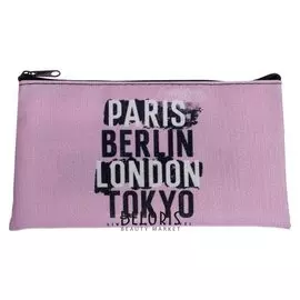 Пенал мягкий, 1 отделение, плоский, 105х195 мм, ПМП 02-123, с люрексом, "Города" 61186