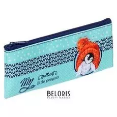 Пенал мягкий 1 отделение, плоский, 75 х 195 мм, ПМП 07-20 "Пингвин" бирюзовый