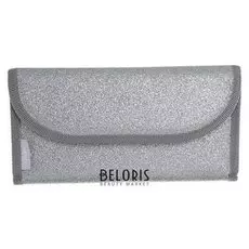 Пенал раскладной на липучке, 115 х 220 мм, плоский, экокожа с блёстками «Серебряное сияние»