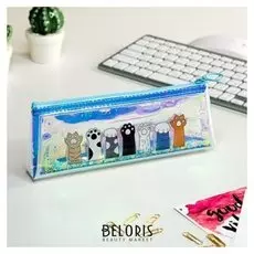 Пенал-шейкер школьный "Лапки", на молнии