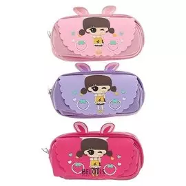 Пенал школьный "Сумочка с девочкой", на молнии