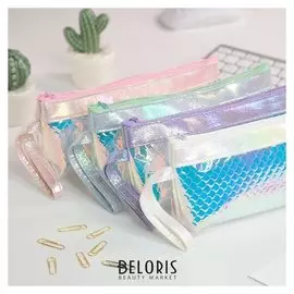 Пенал школьный "Зеркальная чешуя", на молнии