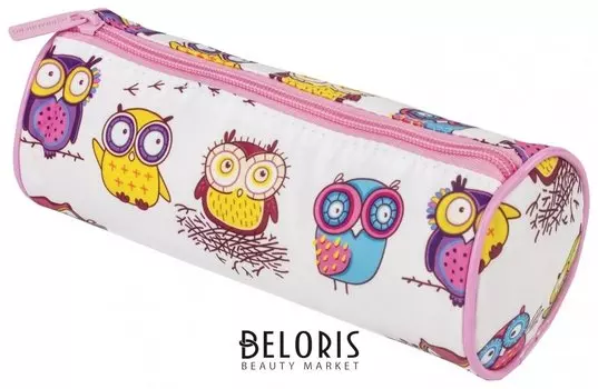 Пенал-тубус, с эффектом Soft Touch, мягкий, "Owls", 22х8 см