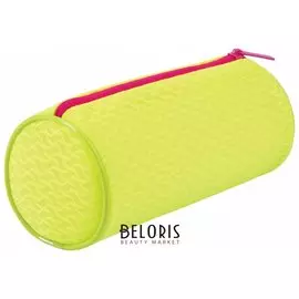 Пенал-тубус, сетка, "Neon", желтый, 21х8х8 см