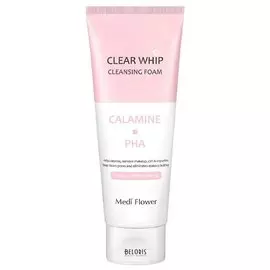Пенка для умывания минеральная с каламином и PHA кислотами Clear Whip Cleansing Foam Calamine PHA