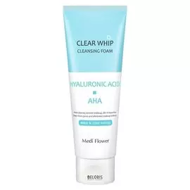 Пенка для умывания с гиалуроновой кислотой и AHA кислотам Clear Whip Cleansing Foam Hyaluronic Acid AHA