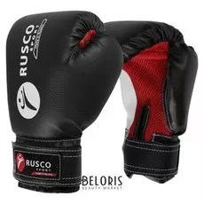 Перчатки боксерские Rusco Sport кож.зам. 10 Oz черные
