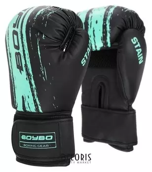 Перчатки боксёрские Boybo Stain, флекс, цвет голубой, 6 унций