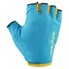 Перчатки спортивные, размер М, цвет голубой