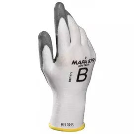 Перчатки текстильные MAPA KryTech 579, полиуретановое покрытие (облив), размер 9 (L), белые
