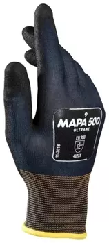 Перчатки текстильные MAPA Ultrane 500, нитриловое покрытие (облив), маслостойкие, размер 10 (XL), черные