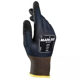 Перчатки текстильные MAPA Ultrane 500, нитриловое покрытие (облив), маслостойкие, размер 8 (M), черные