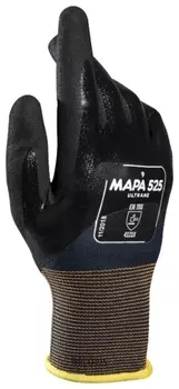 Перчатки текстильные MAPA Ultrane 525, нитриловое покрытие (облив), маслостойкие, размер 10 (XL), черные