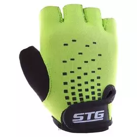 Перчатки велосипедные детские STG Al-03-511, размер M, цвет зелёный/чёрный