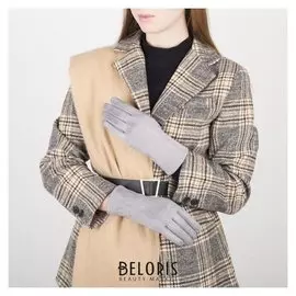 Перчатки жен, 23,5 см, безразмер, без утеплителя, классика, серый