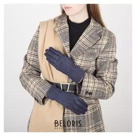 Перчатки жен, 23,5 см, безразмер, без утеплителя, классика, синий