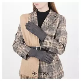 Перчатки жен, 23,5 см, безразмер, без утеплителя, классика, т. серый