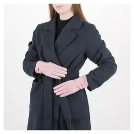 Перчатки жен, 23,5 см, безразмер, без утеплителя, манжет резинка, прямоугольник пряжка, розов