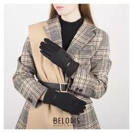 Перчатки жен, 23,5 см, безразмер, с утеплителем, манжет 2 пуговки, черный