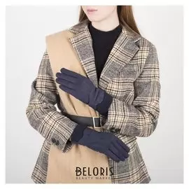 Перчатки жен, 23,5 см, безразмер, с утеплителем, манжет резинка, синий